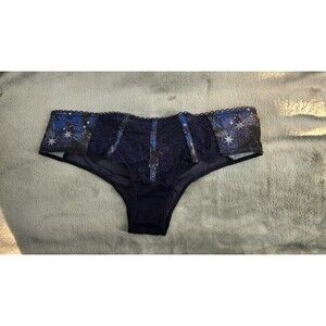 Adore Me Womens Small Blue Star Lace Panties NWT